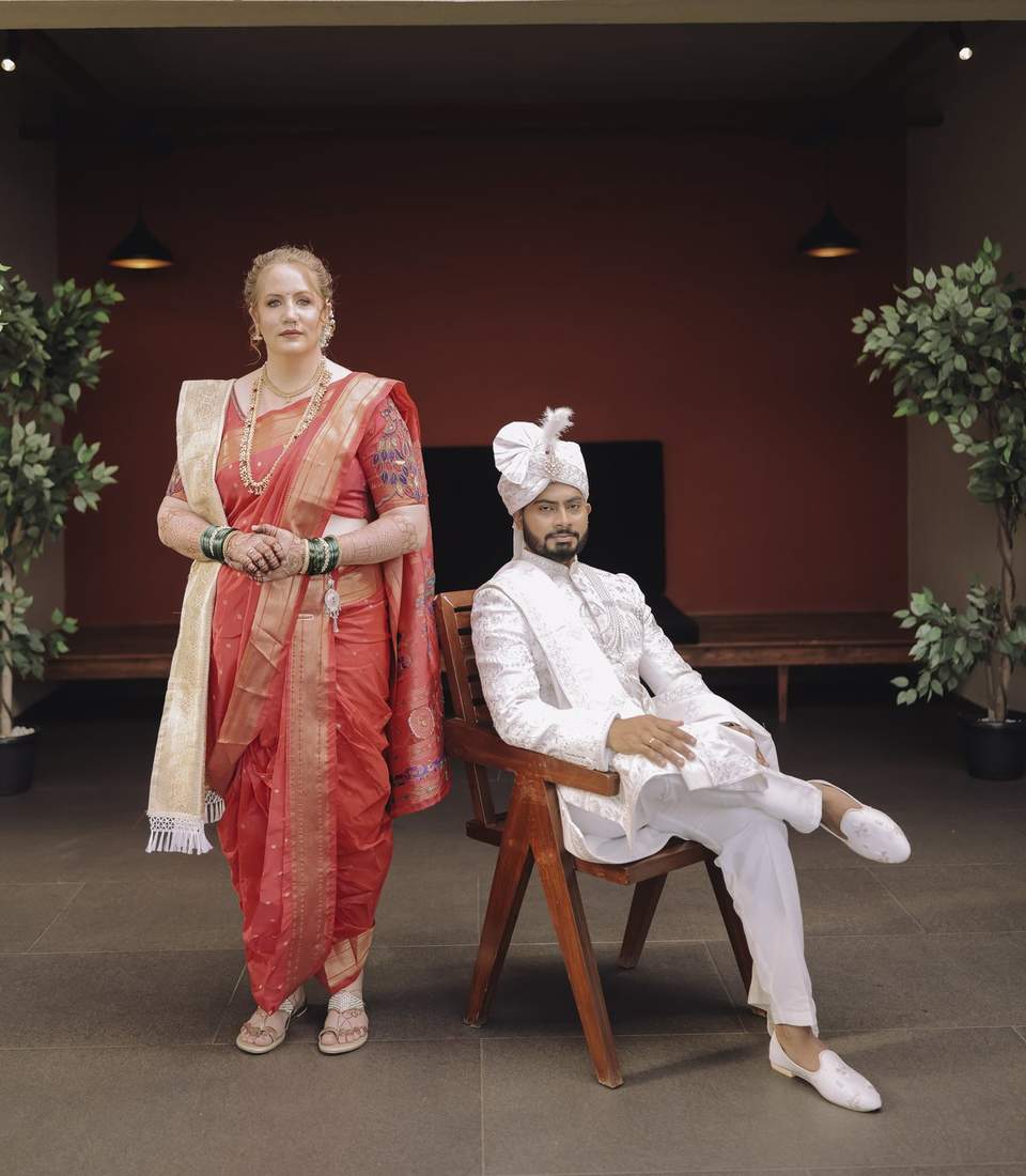 Formal couple portrait outdoors